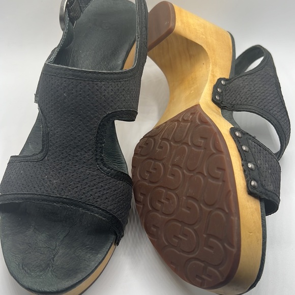 Ugg Black Leather Sandals - Picture 9 of 9